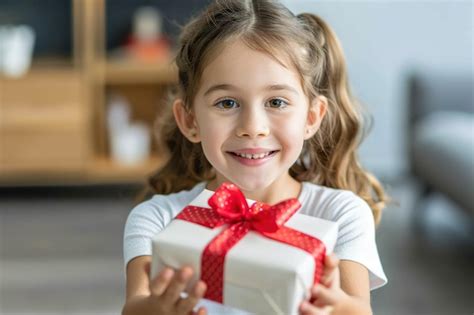 Premium Photo Happy Blonde Girl Holding Her T Box