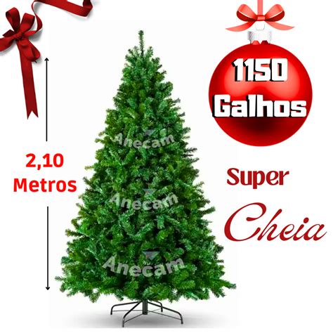 Arvore De Natal Grande Cheia 2 10 Metros 1150 Galhos Base De Metal