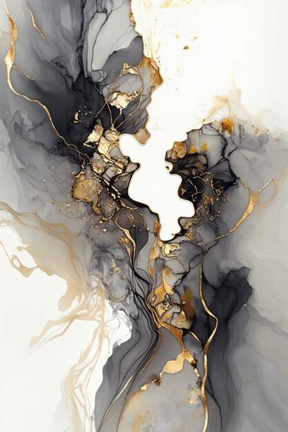 Premium AI Image | A painting of a black and gold abstract painting ...