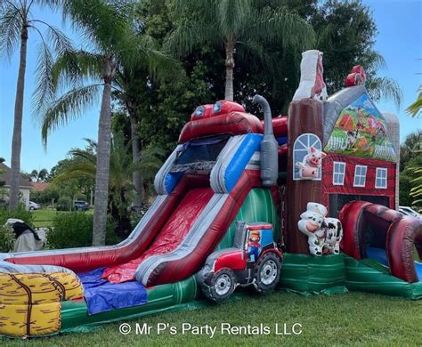 Farm Life Bounce House Combo Wet Dry Best Bounce House Rental