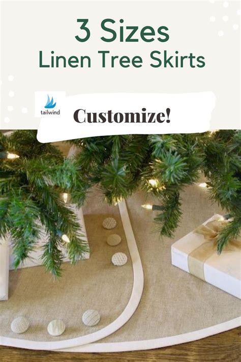 Three Sizes Linen Tree Skirts With Presents Under The Christmas Tree