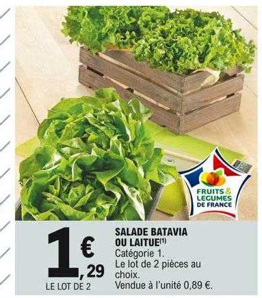 Promo Salade Batavia Ou Laitue Chez E Leclerc ICatalogue Fr