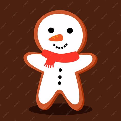 Premium Vector Gingerbread Man With Snowman Icing