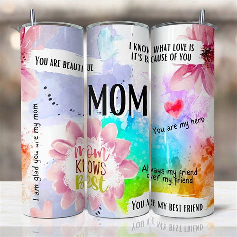 Mothers Day Vibrant Rainbow Floral Sublimation 20 Oz Tumbler