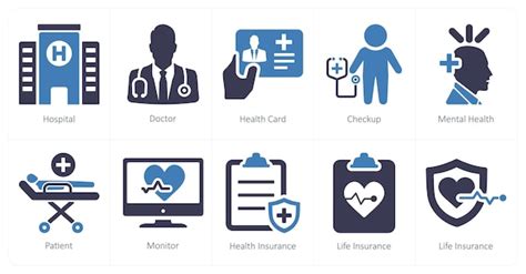 Premium Vector A Set Of Health Checkup Icons As Hospital Doctor