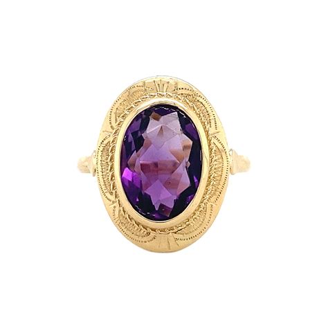 Gouden Ring Met Amethist Krt Vintage Jewellery