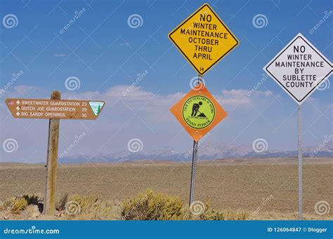 Road signs stock image. Image of wyoming, rural, signs - 126064847