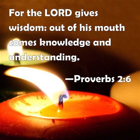 Proverbs For The Lord Gives Wisdom Out Of His Mouth Comes