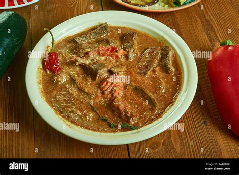 Fergese of Tiirana with beef liver, Albanian national dishes Stock ...