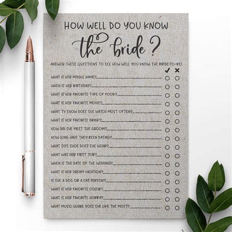 Grey How Well Do You Know The Bride Bridal Shower Game Who Etsy