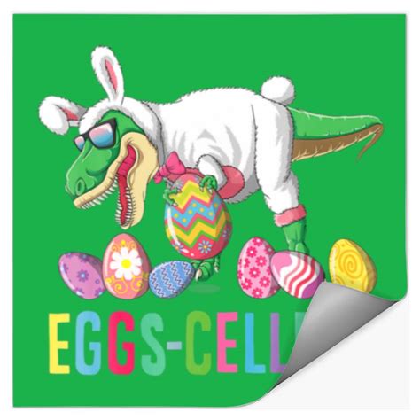 Happy Easter Dinosaur Eggs Cellent T Rex Bunny Egg Stickers sold by ...