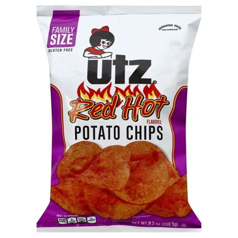 Utz Red Hot Flavored Potato Chips 10 Oz Walmart