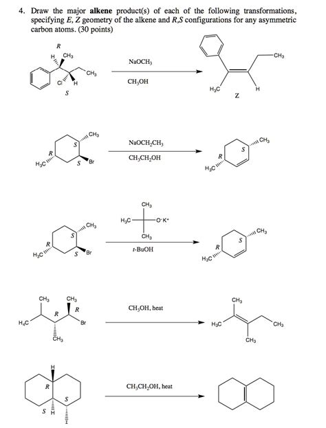 SOLVED Draw The Major Alkene Product S Of Each Of The Following