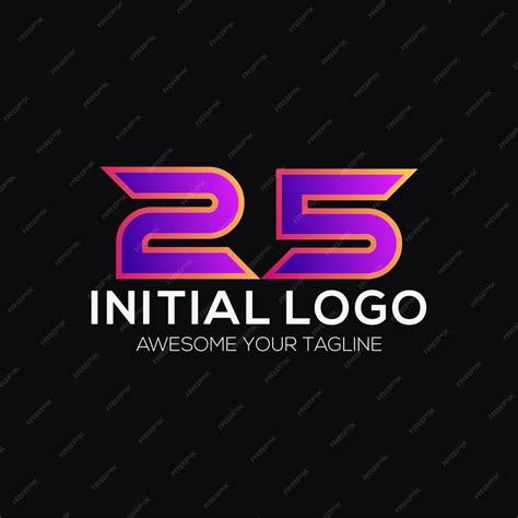 Free Vector | Number 25 color logo design template modern