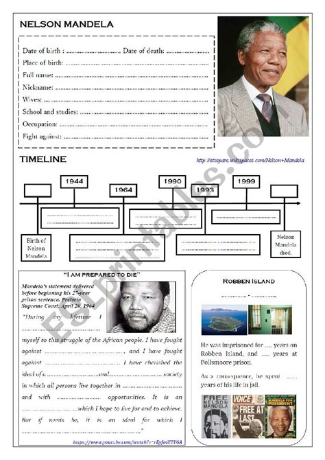 Nelson Mandela Worksheet