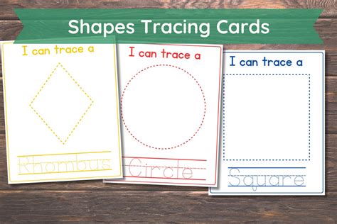 shapes tracing mats visual cards montessori toddler activities