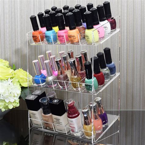 Ikee Design® Premium Acrylic 3 Shelf Nail Polish Rack For 60 Bottles