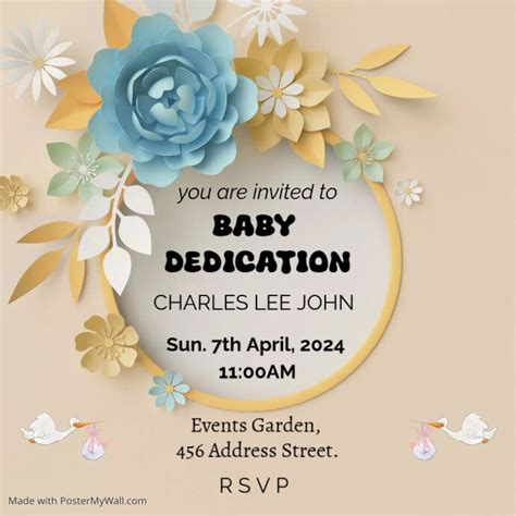 Baby Dedication With Flower Template Postermywall