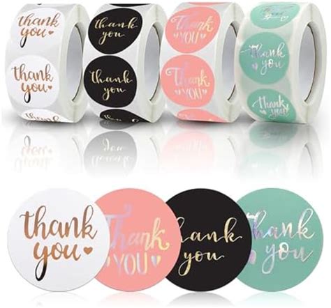 2000PCS 4 Rolls Thank You Stickers 1 Inch Thank You Label Stickers