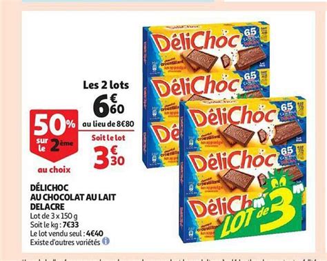 Promo Délichoc Au Chocolat Au Lait Delacre chez Auchan iCatalogue fr