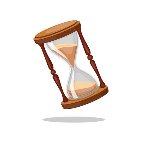 Hourglass Vintage Sand Glass Timer Symbol Concept In Cartoon Realistic Illustration Isolated