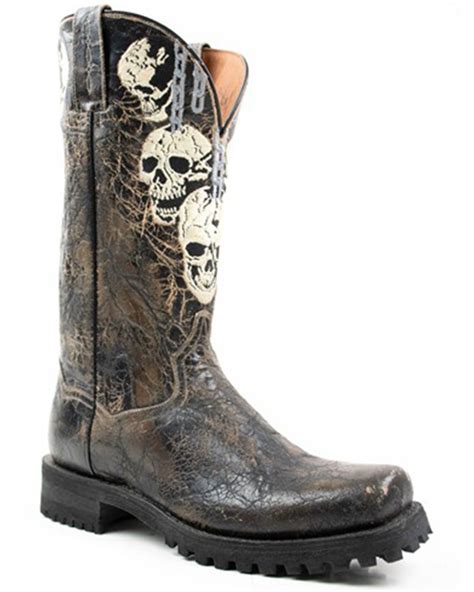 Product Name Dan Post Mens Skulls Motorcycle Western Boot Square Toe