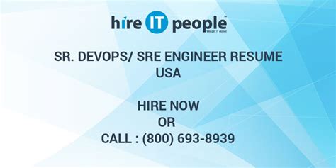 Sr. DevOps/SRE Engineer Resume - Hire IT People - We get IT done