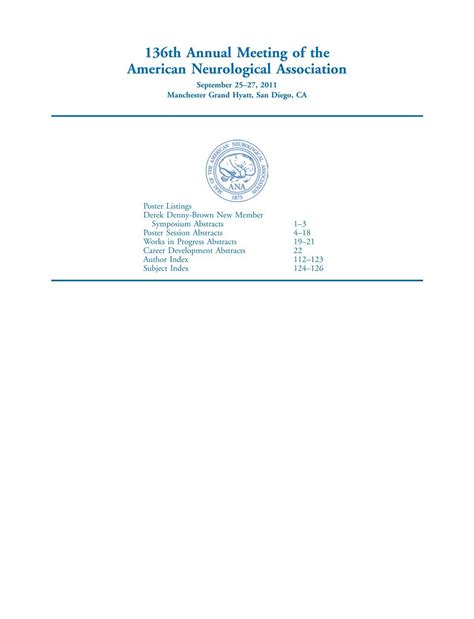 136 - American Neurological Association