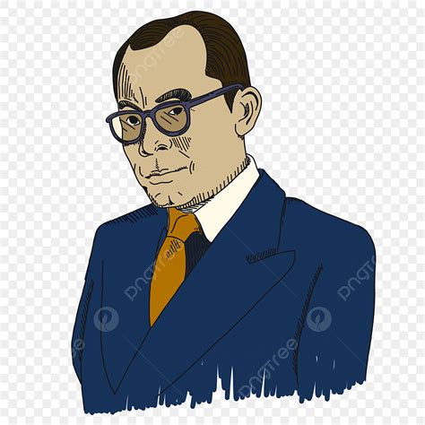 Gambar Gaya Handdrawn Kartun Drs Mohammad Hatta Bung Hatta Muhammad