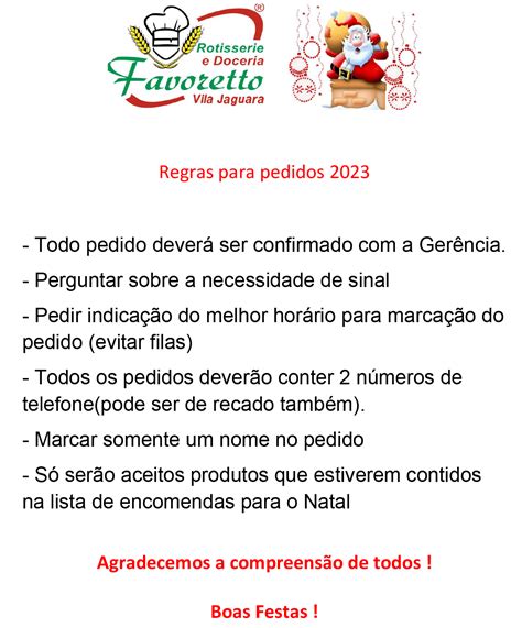 Encomendas De Natal Rotisserie Favoretto