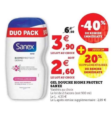 Promo Gel Douche Biome Protect Sanex Chez Hyper U Icatalogue Fr