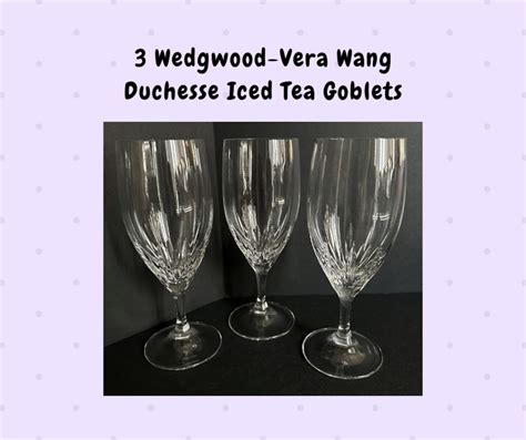 Vintage Wedgwood Vera Wang Duchesse Iced Tea Goblets 8 Inch Priced As A