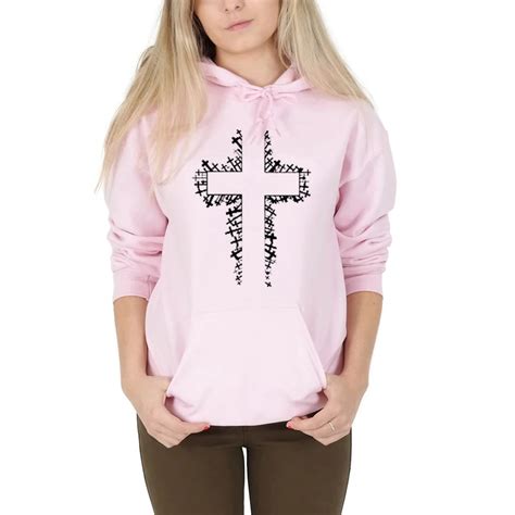 Cross Graphic Hoodies Women Religious Clothing Hooded Long Sleeve