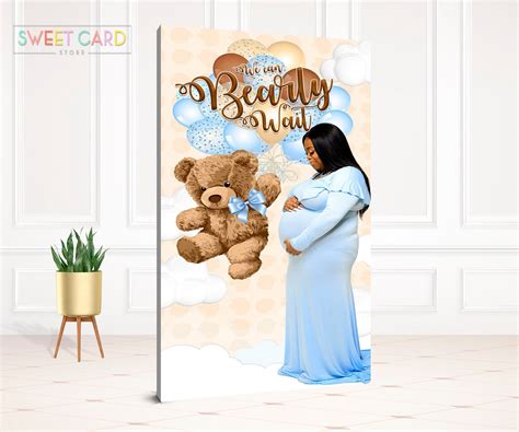 We Can Bearly Wait Backdrop Baby Shower Backdrop Teddy Bear Balloons