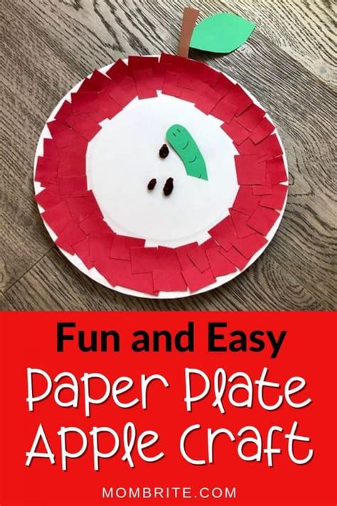 Easy and Fun Paper Plate Apple Craft | Mombrite