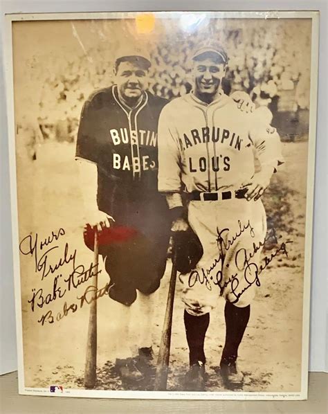 A 1993 Major League Baseball Reproduction Of Babe Ruth And Lou Gehrig