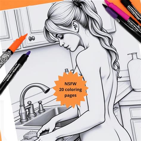 NSFW Coloring Pages Part Kitchen Adult Page Sexy Nude Anxiety Relief Self Care Erotic