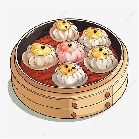 Dimsum Cartoon Color Cartoon Cuisine Food Png Transparent Image And