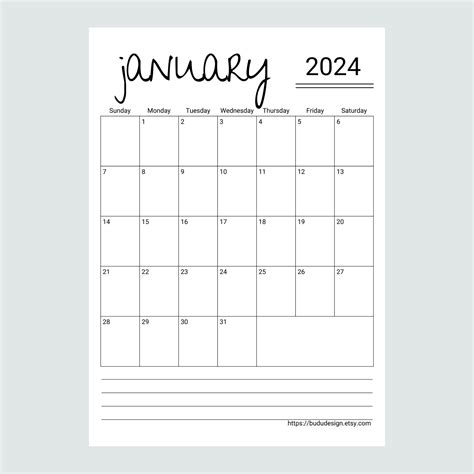 2024 Unlined Monthly Calendars 2024 Calender Planner 85x11 21x297