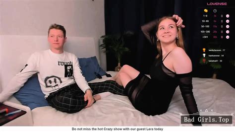 Two Skinny And Busty Hot Babes And One Boy On Cam