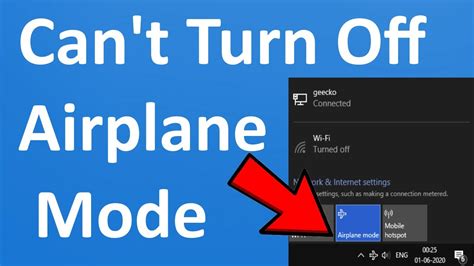 Fix Can T Turn Off Airplane Mode In Windows Youtube