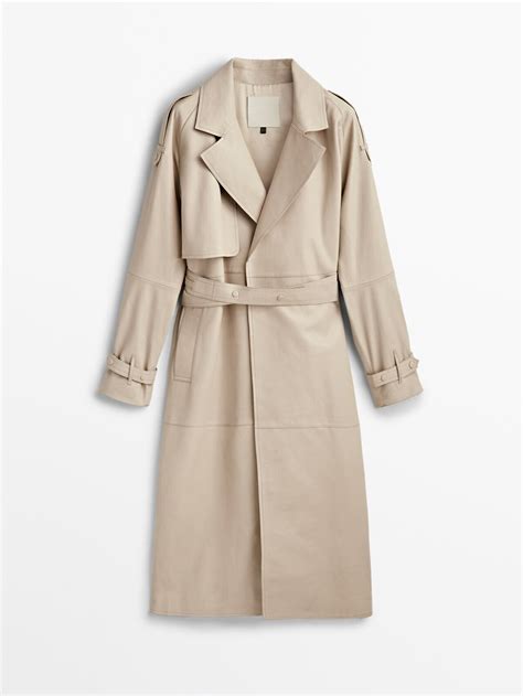 Buy Massimo Dutti Nappa Leather Trench Style Coat With Belt Sand At 39 Off Editorialist