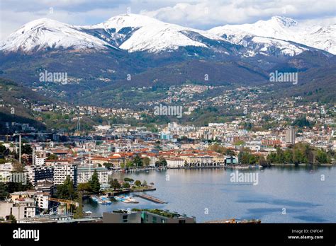 Lugano Lakefront Switzerland Ticino Stock Photo Alamy