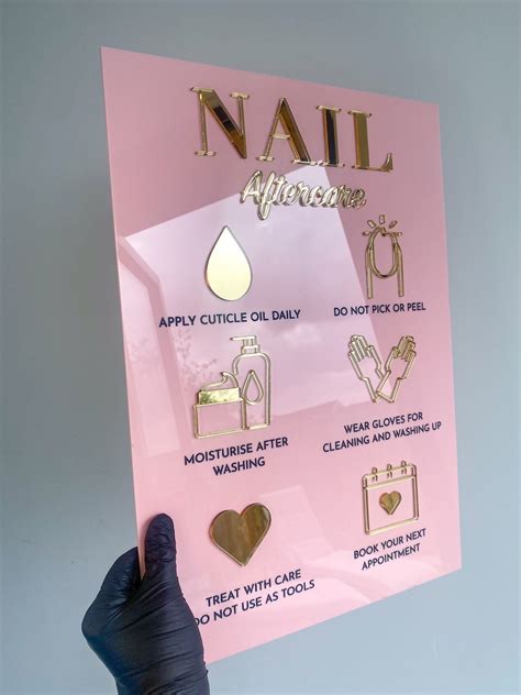 Nail Aftercare Advice Sign Acrylic Sign Salon Sign Aesthetics Aftercare