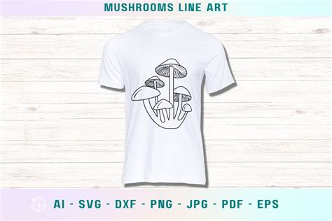 Mushrooms Svg Mushrooms Line Art Svg Graphic By Nele Creative