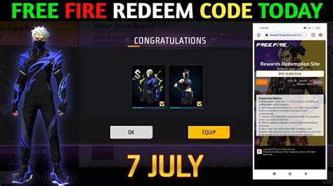 Free Fire Redeem Code Today July Redeem Code Free Fire Ff Redeem