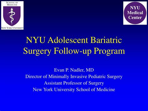 Ppt Nyu Adolescent Bariatric Surgery Follow Up Program Powerpoint