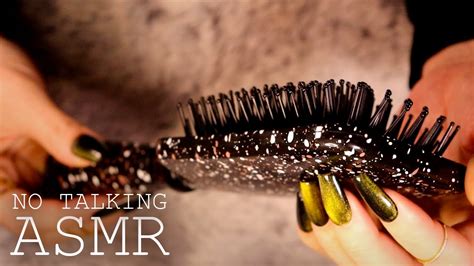 ASMR Paddle Brush Tapping Scratching NO TALKING Tapping Hair