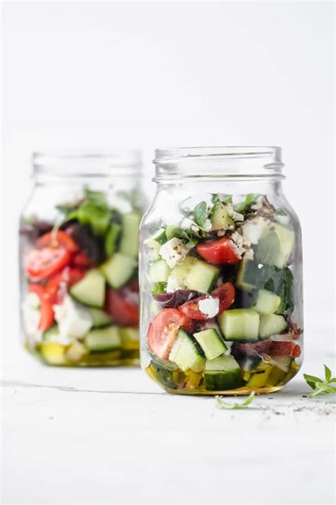 Low Carb Greek Salad Meal Prep Jars