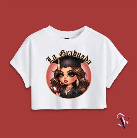 La Graduada Chicana Graduation Chibi Style Educated Latina Graduation Shirt Png For Dtf Iron On
